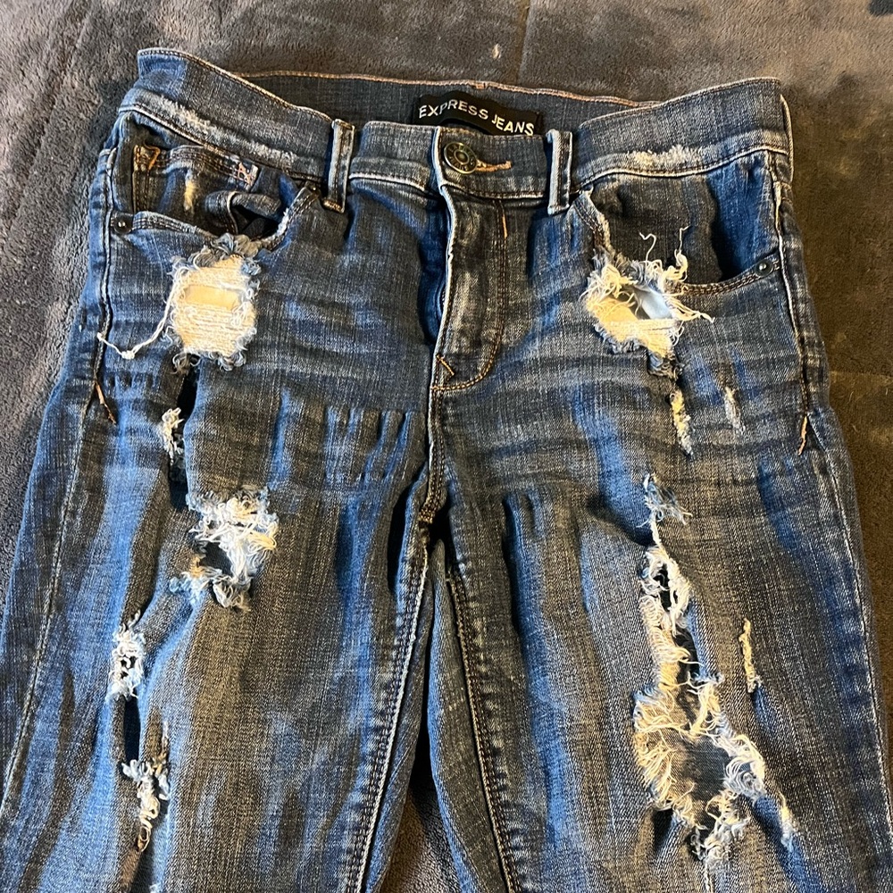 distressed exspress jeans